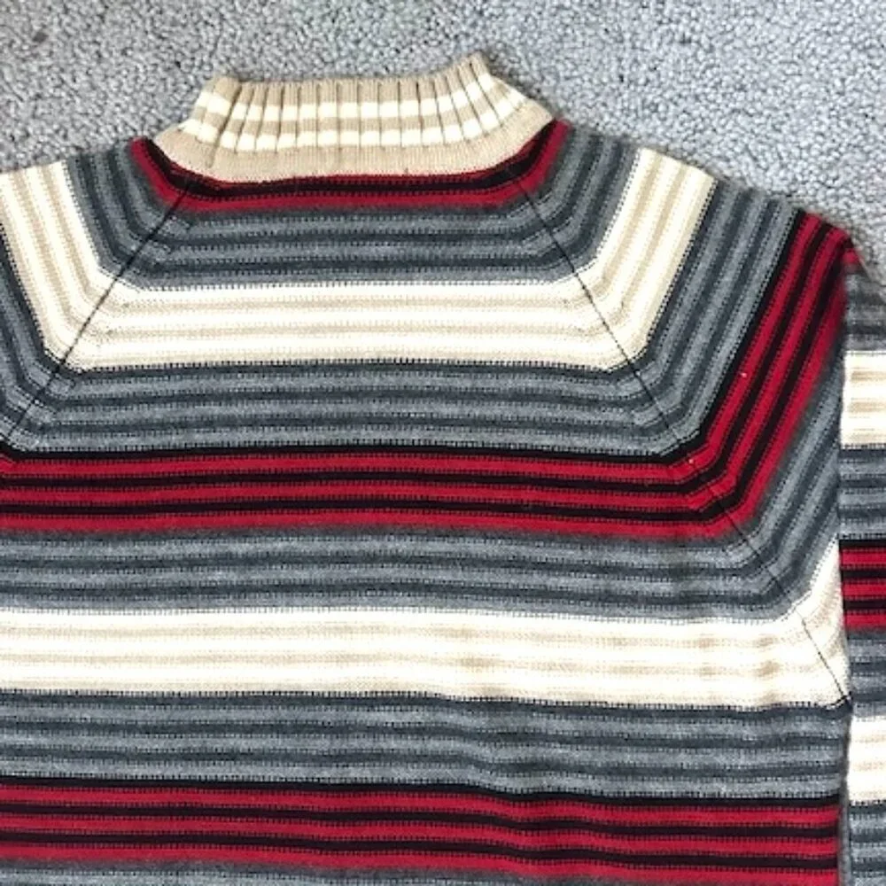 Cantabil Italy Men's Long Sleeve Winter Sweater-Size 40-Mock Neck Striped - EUC